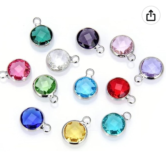 ARTISAN January Birthstone Crystal Pendant Charm Sterling Silver Earrings - Picture 2 of 4